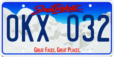 SD license plate 0KXO32
