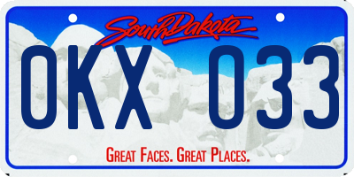 SD license plate 0KXO33