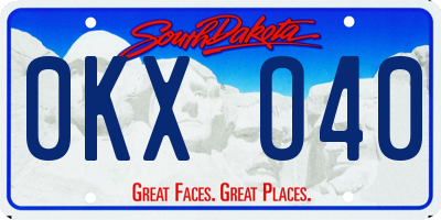 SD license plate 0KXO40