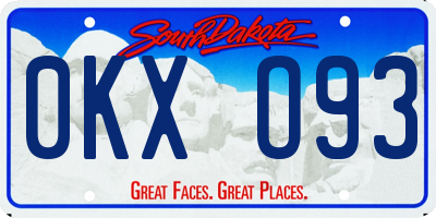 SD license plate 0KXO93