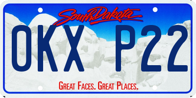 SD license plate 0KXP22