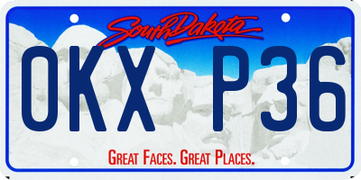 SD license plate 0KXP36