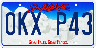 SD license plate 0KXP43