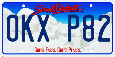 SD license plate 0KXP82