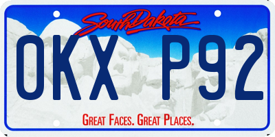SD license plate 0KXP92