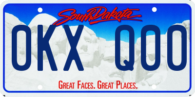 SD license plate 0KXQ00