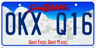 SD license plate 0KXQ16