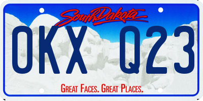 SD license plate 0KXQ23