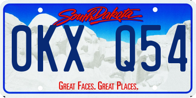 SD license plate 0KXQ54
