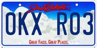 SD license plate 0KXR03