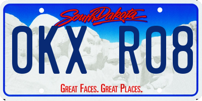 SD license plate 0KXR08