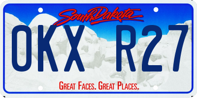 SD license plate 0KXR27