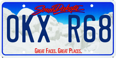 SD license plate 0KXR68