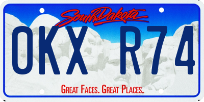 SD license plate 0KXR74