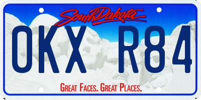 SD license plate 0KXR84