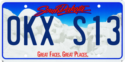 SD license plate 0KXS13