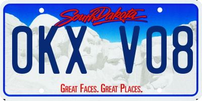 SD license plate 0KXV08
