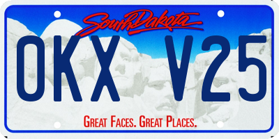SD license plate 0KXV25