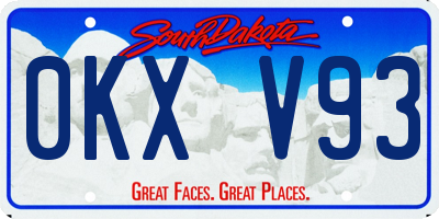 SD license plate 0KXV93