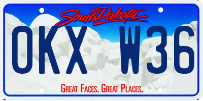 SD license plate 0KXW36