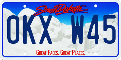 SD license plate 0KXW45