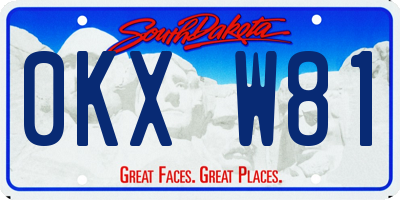 SD license plate 0KXW81