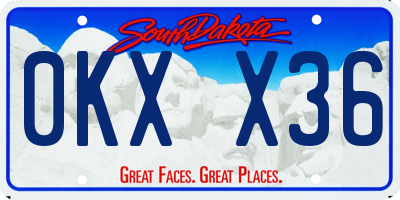 SD license plate 0KXX36