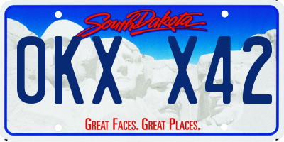 SD license plate 0KXX42