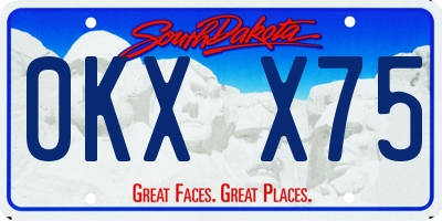 SD license plate 0KXX75