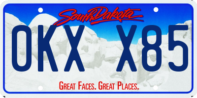 SD license plate 0KXX85