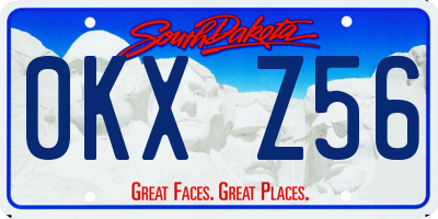 SD license plate 0KXZ56