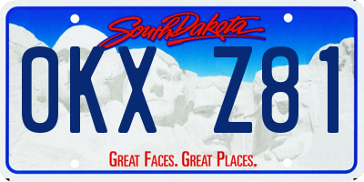 SD license plate 0KXZ81