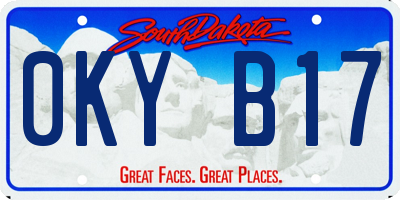 SD license plate 0KYB17
