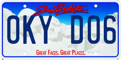 SD license plate 0KYD06