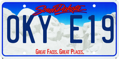SD license plate 0KYE19
