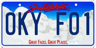 SD license plate 0KYF01