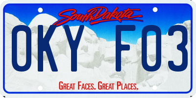 SD license plate 0KYF03