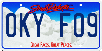 SD license plate 0KYF09