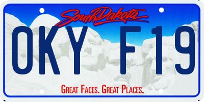 SD license plate 0KYF19