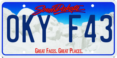 SD license plate 0KYF43
