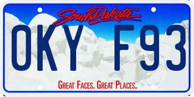 SD license plate 0KYF93