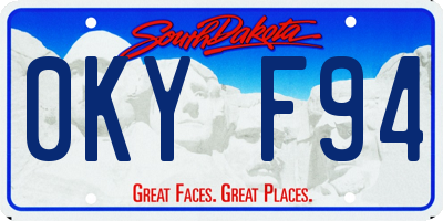 SD license plate 0KYF94