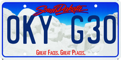 SD license plate 0KYG30