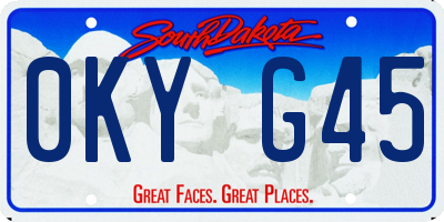 SD license plate 0KYG45