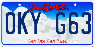 SD license plate 0KYG63