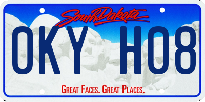 SD license plate 0KYH08