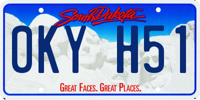 SD license plate 0KYH51