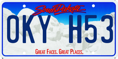 SD license plate 0KYH53