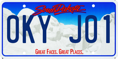 SD license plate 0KYJ01