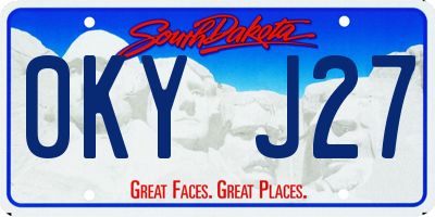 SD license plate 0KYJ27
